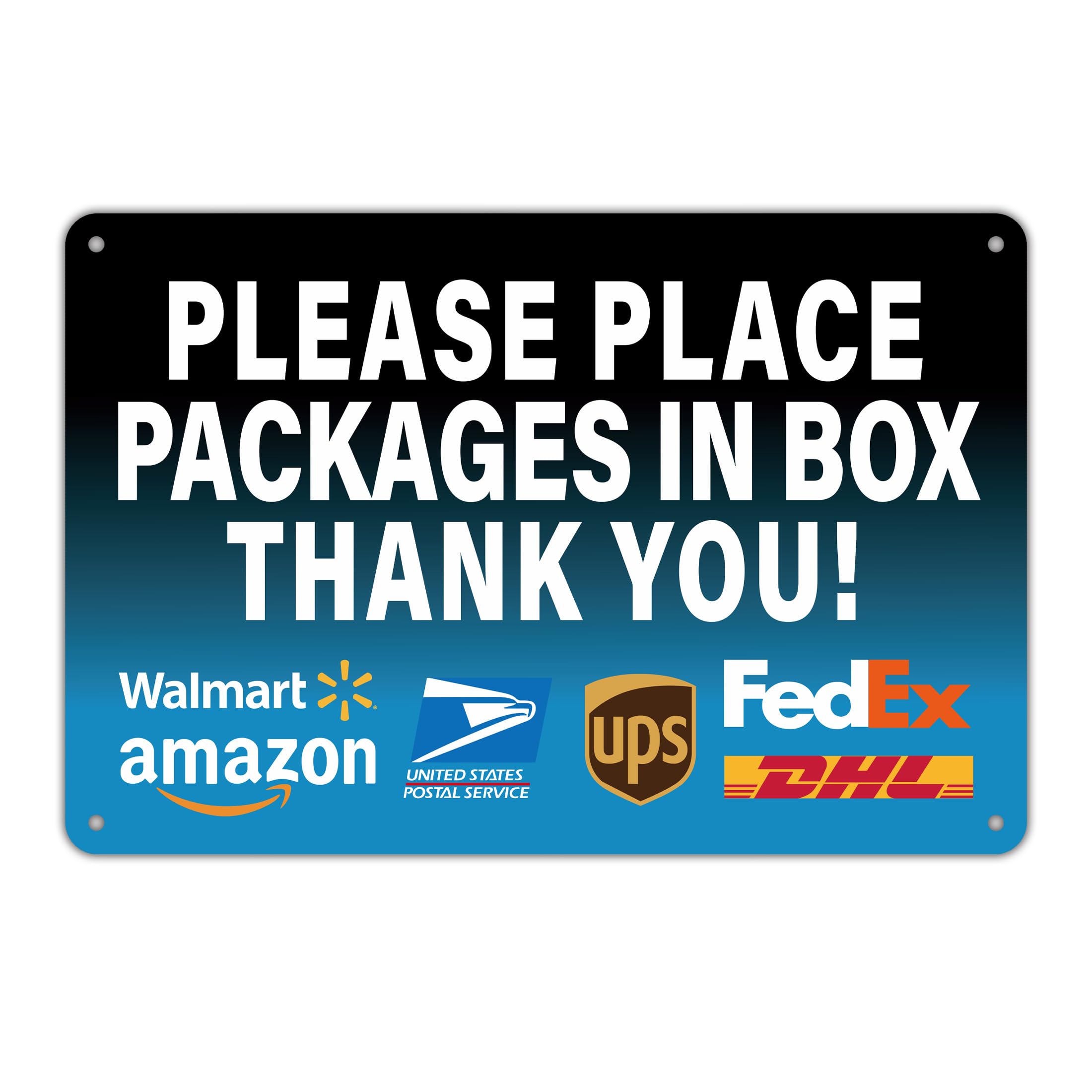 Please Leave Packages and Deliveries Here Sign，Metal tin sign Waterproof and Durable Place Packages in Box Sign, Please Delivery Packages in Box Metal for Home, Office, Shop, Door