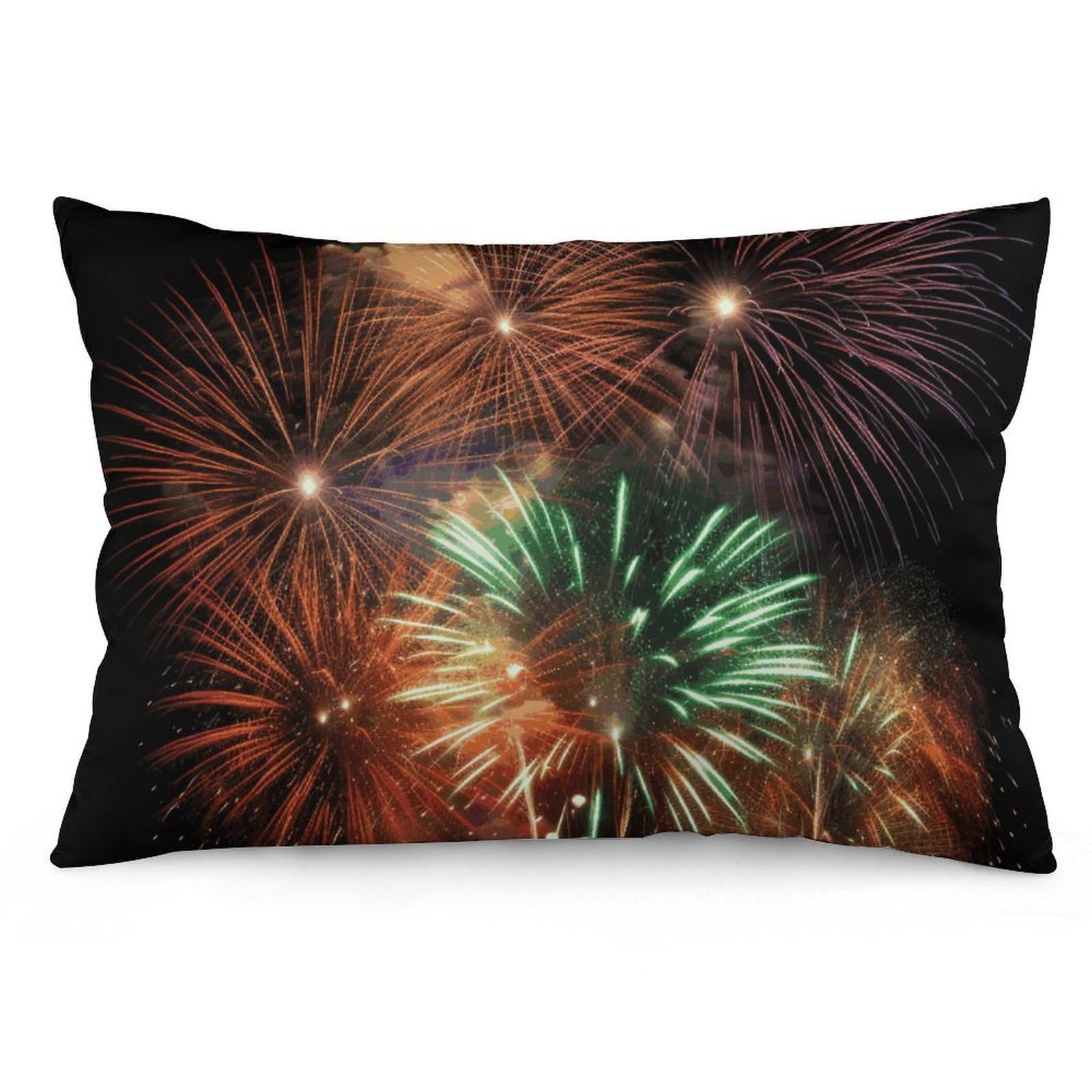 FodPand Decorative Throw Pillow Covers 12x20 Short Plush Splendid Fireworks Body Pillowcase Cushion Cases with Invisible Zipper Rectangle Lumbar Pillow Shells for Sofa Couch Chair Bed Home Decor