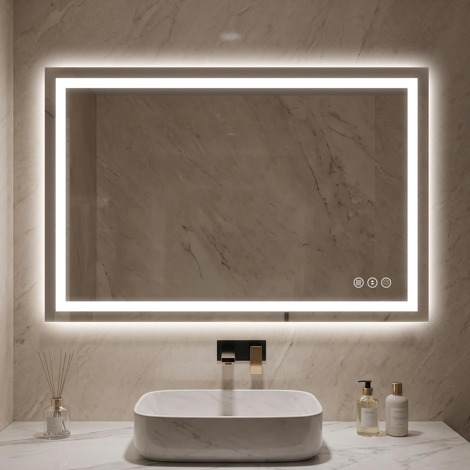 Kosmonia 32x48 Inch LED Bathroom Mirror with Lights