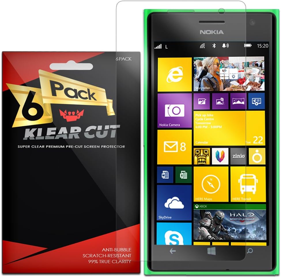 Nokia Lumia 730 Screen Protector [6-Pack], Klear Cut High Definition Clear Screen Protector for Nokia Lumia 730 (Nokia Lumia 735) PET Film Anti-Bubble Shield