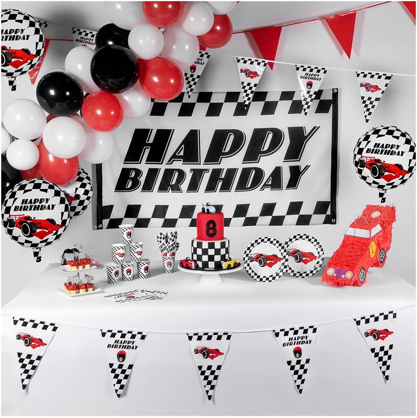 Boland 44777 Speed Racing Car Paper Plates for Parties and Birthdays Formula Racing Car Pack of 8
