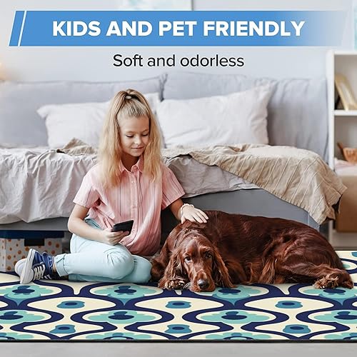 Miniatura 5 de Area Rug Aesthetic mid Century Seamless Pattern Retro Decorative 50s 60s 70s Machine Washable Rugs Pet & Child Friendly Non Slip Soft Boho Mats
