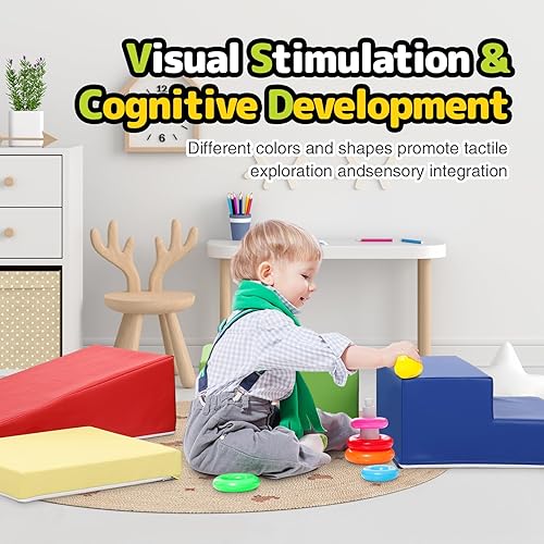 Miniatura 3 de JungleDove Juego de 4 piezas de bloques de escalada de espuma para bebés - Juguetes de escalada para bebés para niños pequeños en interiores -