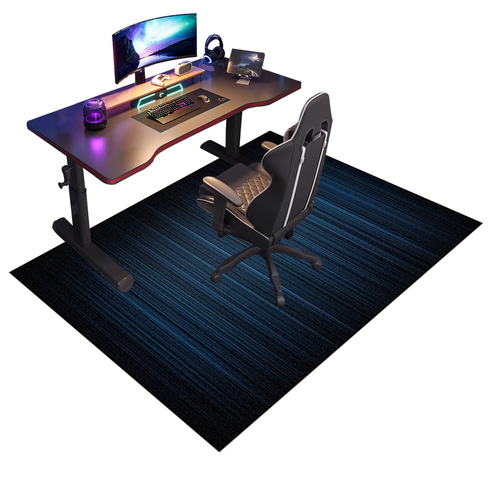 Tapis Gaming Sol pour Sols Durs, Tapis Chaise de Bureau Gaming Antidérapant Tapis de Sol Bureau, Tapis de Sol pour Bureau Plancher de Bois, Tapis de Protection en Carrelage 180 x 200 cm