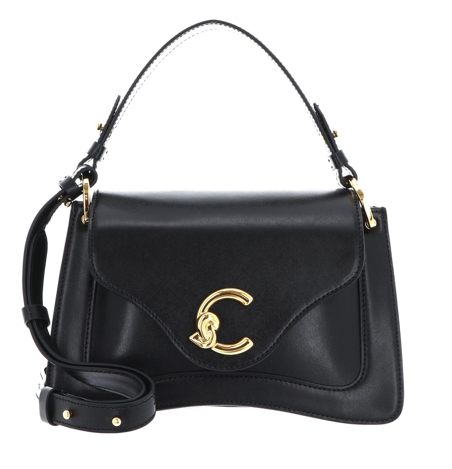 Coccinelle Schultertasche Leder 24 cm schwarz