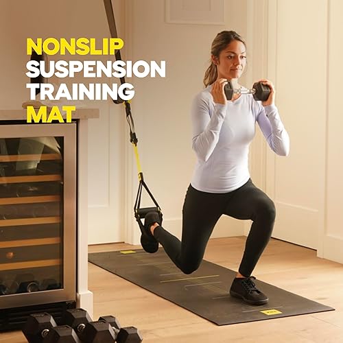 Miniatura 2 de TRX Alfombrilla de entrenamiento de suspensión - Alfombrilla antideslizante para gimnasio, negro, 72" x 24"