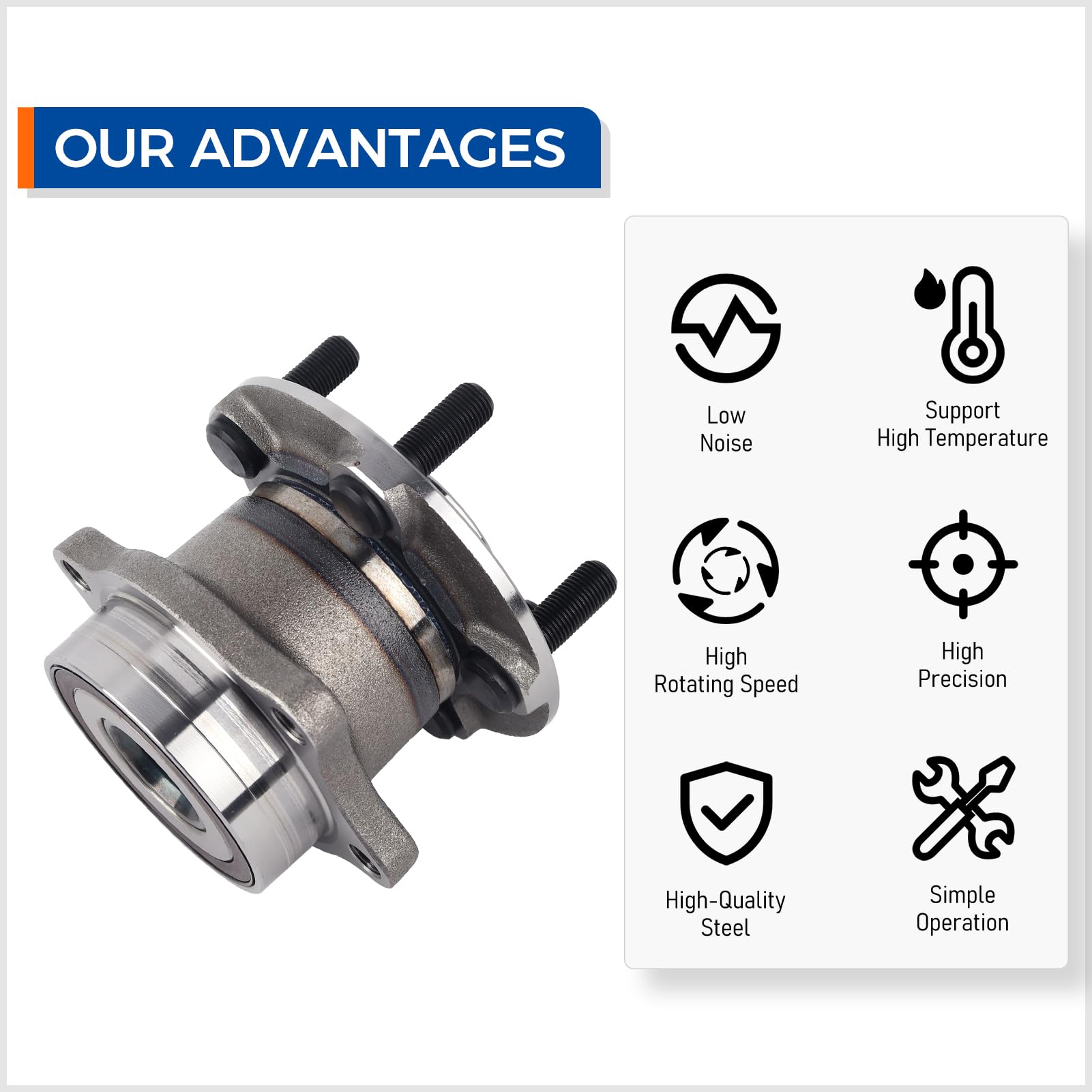 Amazon.com: PAROD 512401 Pair Rear Wheel Bearing and Hub Assembly