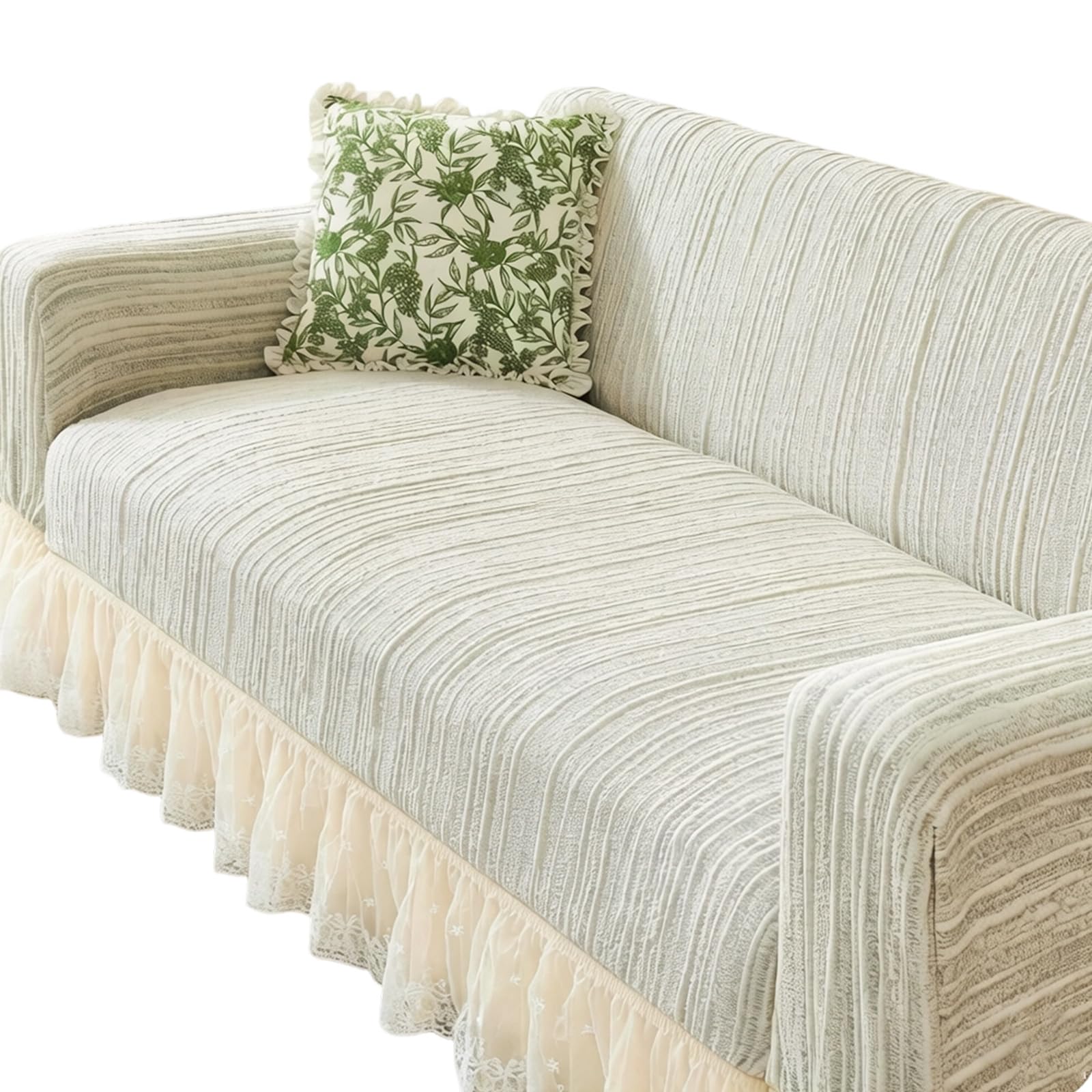 Elnwnnkc Slipcover Skirted Edges Multiple Colors Anti Slip Design Not Slip Stretchable Couch Cover