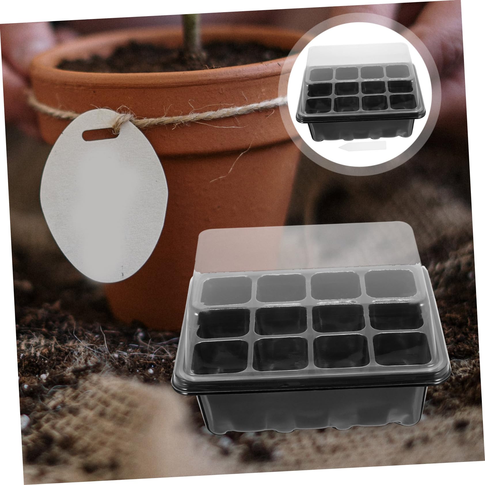 BESPORTBLE 4sätze Setzling Starter Tray Mit Löchern Anzuchtplatte Für Pflanzen Für Keimung Von Samen Und Setzlingen Inkl Teiligem Zubehör Pflanzenetiketten