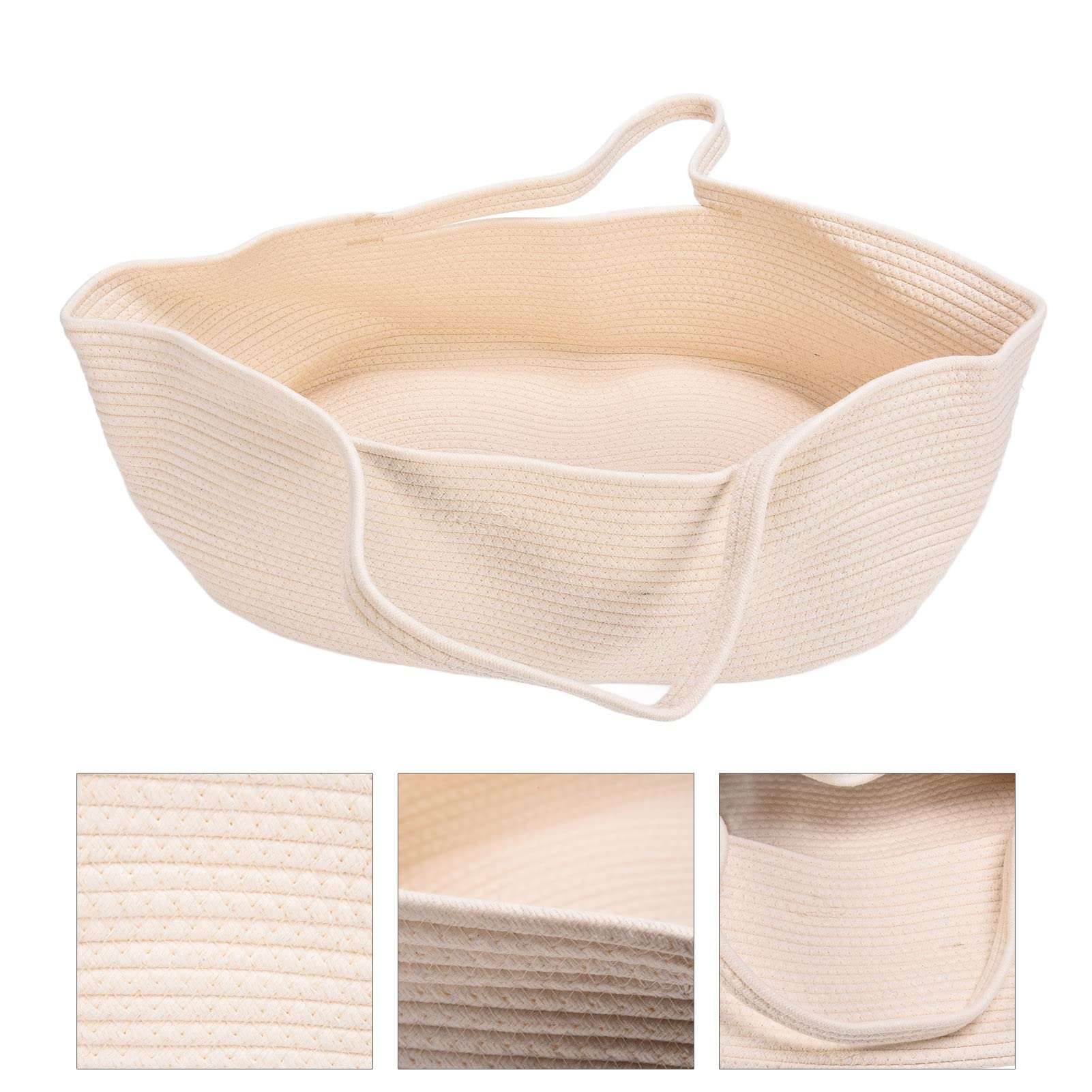 Tragbarer Moses Korb Wickelkorb Schlafkorb Träger Reisebett Wiege Dekor Nest Betthalter Tragetasche Geschenke Tragbare Tasche für Wickeltisch und Auto 70 X 40 X 25 Cm / 27,6 X(nicht-gerade weiss)