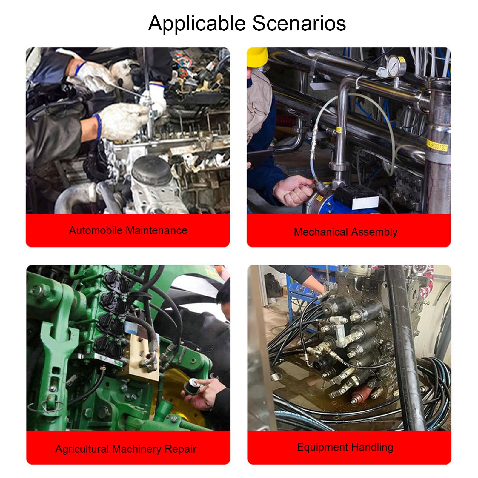 ViaGasaFamido Jeu de Clés pour Conduite de Carburant 6 Pièces en Acier CrV à Revêtement Noir 6 Points 12 Mm à 19 Mm avec Tête Flexible pour les Espaces Restreints Outils de Mécanicien de Réparation