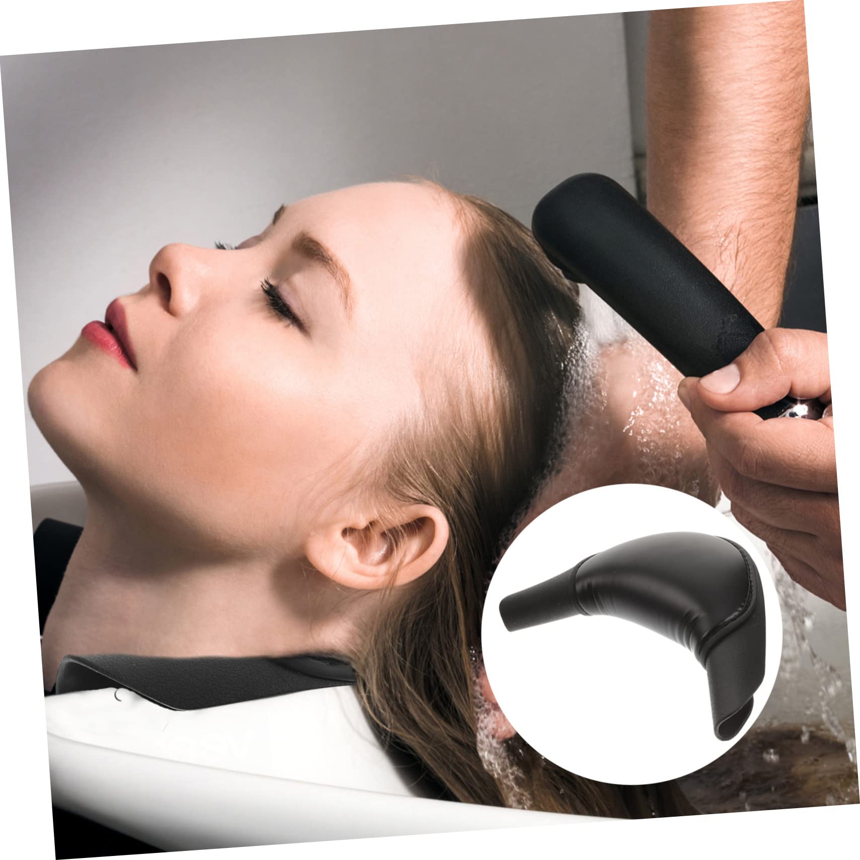 Coussin de Repos-Nuque Support Cervical Confortable en Gel Antidérapant pour Shampooing en PU et Abs, pour Lavage de Cheveux à Domicile Salon