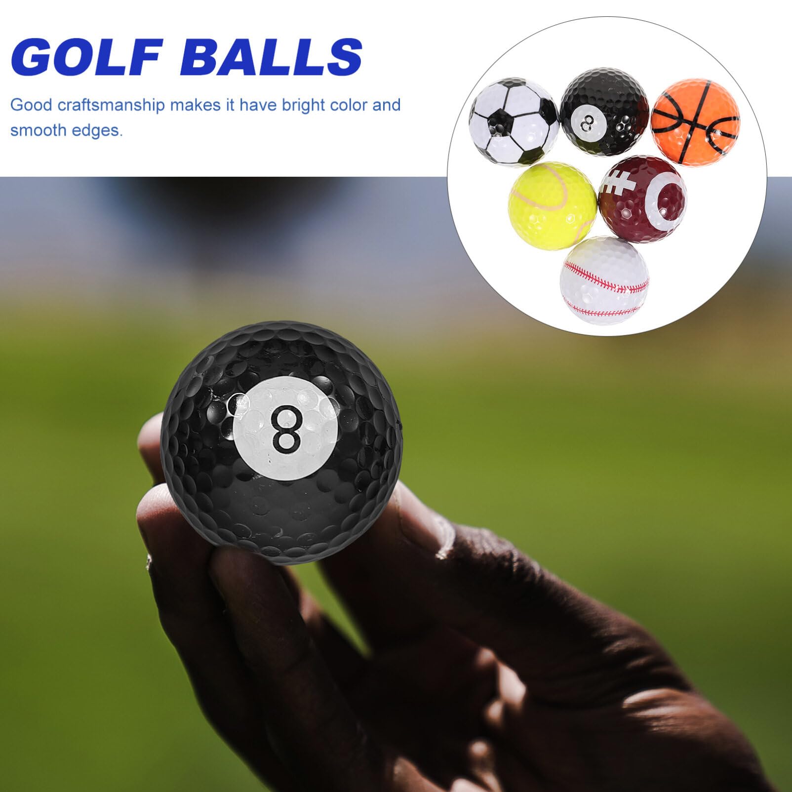 BESPORTBLE Golfing Balls Fun Golf Balls for Teens Adults Practice Set Backyard Putting Practice Portable Random
