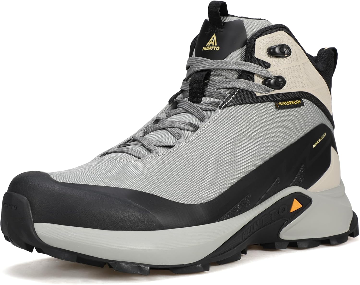 HUMTTO Men's Waterproof Hiking Boots Lightweight Breathable Mid Ankle Trekking Trail Shoes Anti-Slip Work Boots for Backpacking Camping