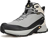 HUMTTO Men's Waterproof Hiking Boots: Lightweight Breathable Mid Ankle Trekking Shoes, Anti-Slip Grip for Backpacking & Camping