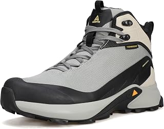 HUMTTO Men's Waterproof Hiking Boots: Lightweight Breathable Mid Ankle Trekking Shoes, Anti-Slip Grip for Backpacking & Camping