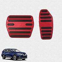 Vista 32 de Cubiertas de pedal de acelerador de gas de aleación de aluminio, accesorios interiores antideslizantes sin perforación, pedal de freno Pastillas