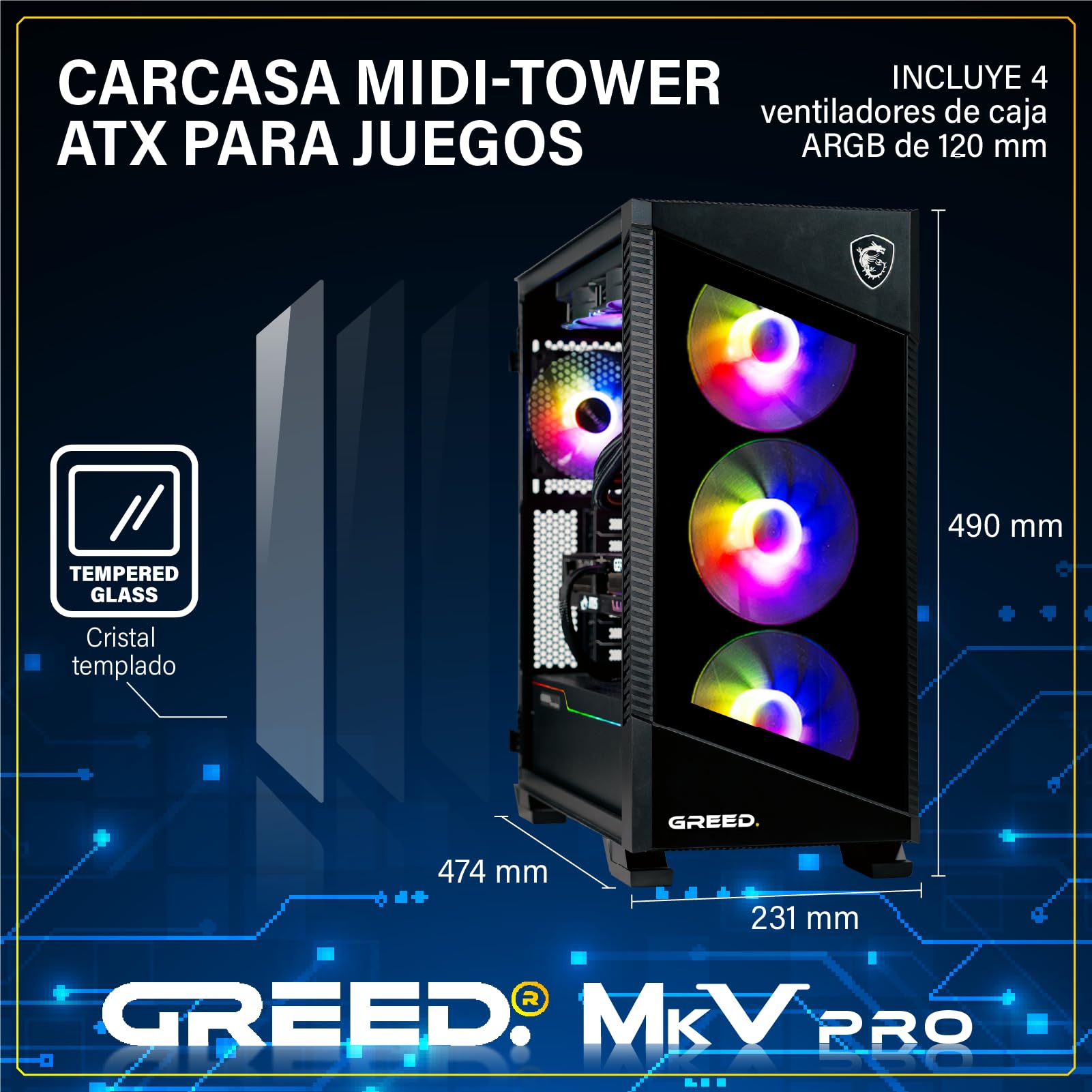 Greed® MK5 Pro - Gaming PC - Intel Core i9-12900KF + Nvidia Geforce RTX 5080 16GB - Ordinateur RGB Rapide + 4K & Raytracing Computer - 5,2 GHz - 32 GB DDR5 RAM - 2TB SSD - WLAN + Win 11