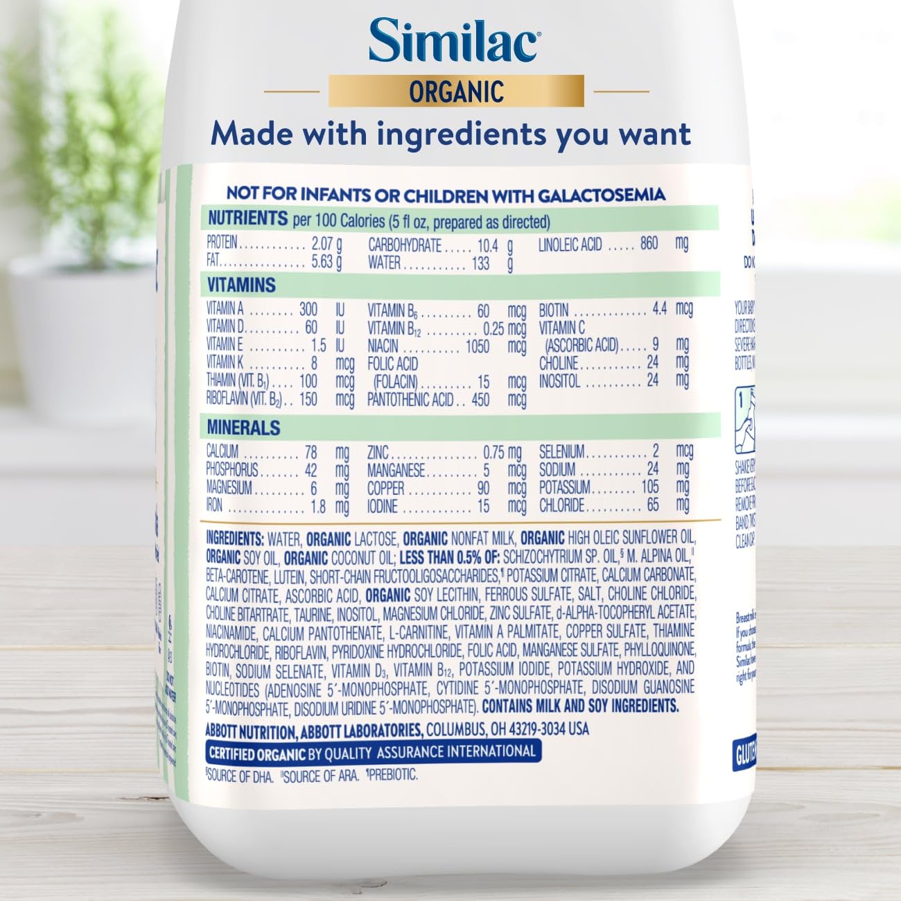 Similac Organic Infant Formula, Easy to Digest, USDA-Certified Organic, Ready to Feed, 32-fl-oz Bottle, Pack of 6 - 2