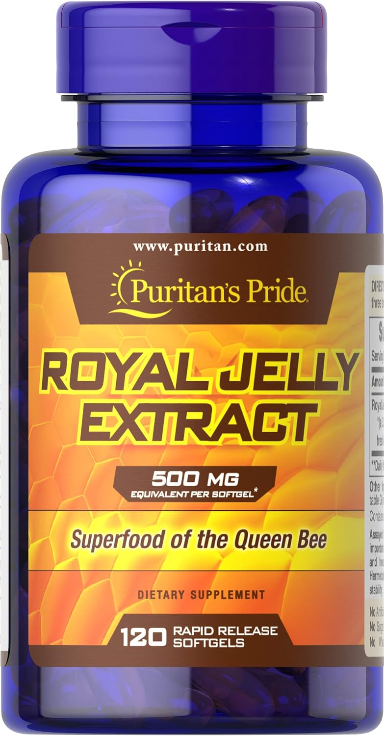 Puritan's Pride Royal Jelly 500 mg-120 Softgels (Packaging May Vary)
