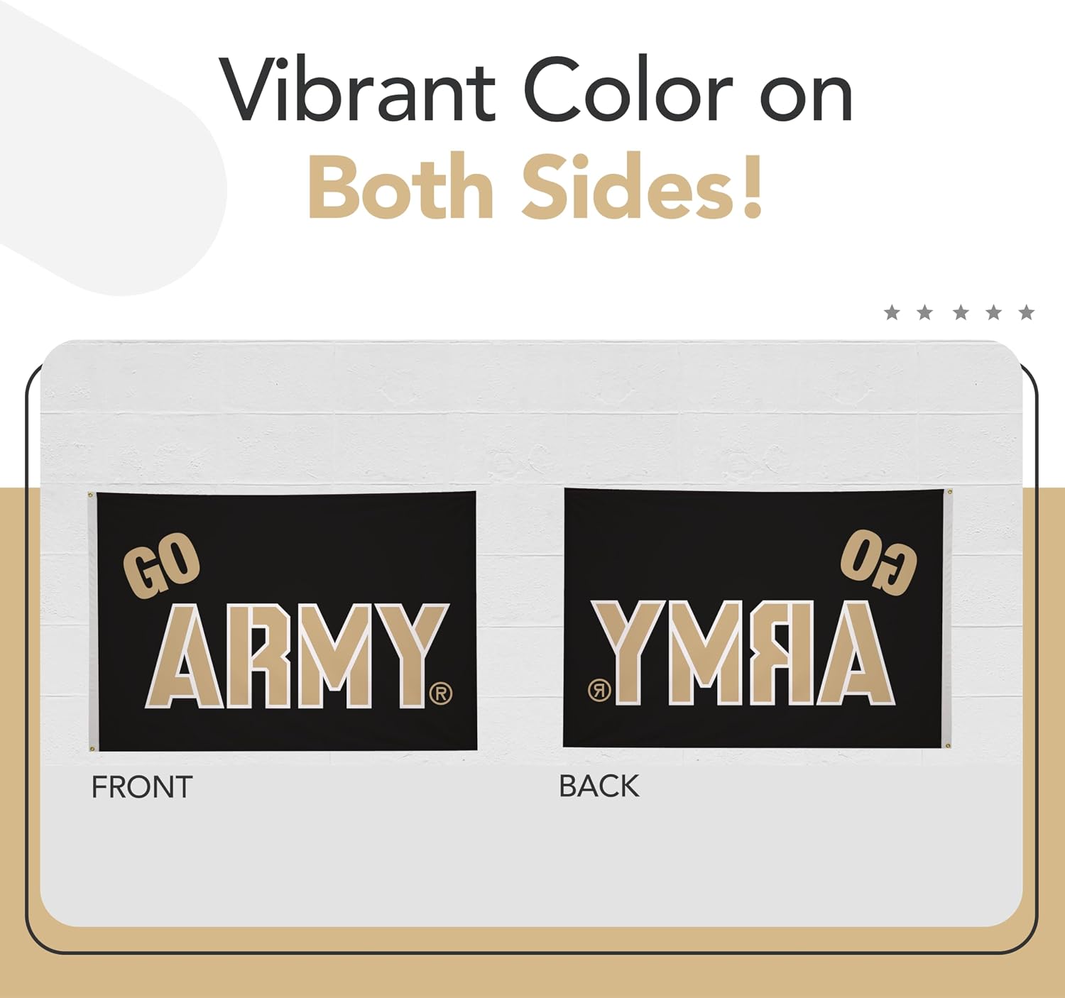 Army Black Knights College Sports Printed Flag - NCAA Licensed - Nylon - School Banner (Black, White, Gold) (5' x 8')