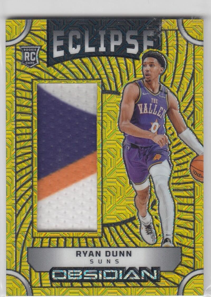 Basketball Trading Card 2024-25 Panini Obsidian Eclipse Materials Electric Etch Gold Flood #7 Ryan Dunn EX/NM MEM 9/10 Suns