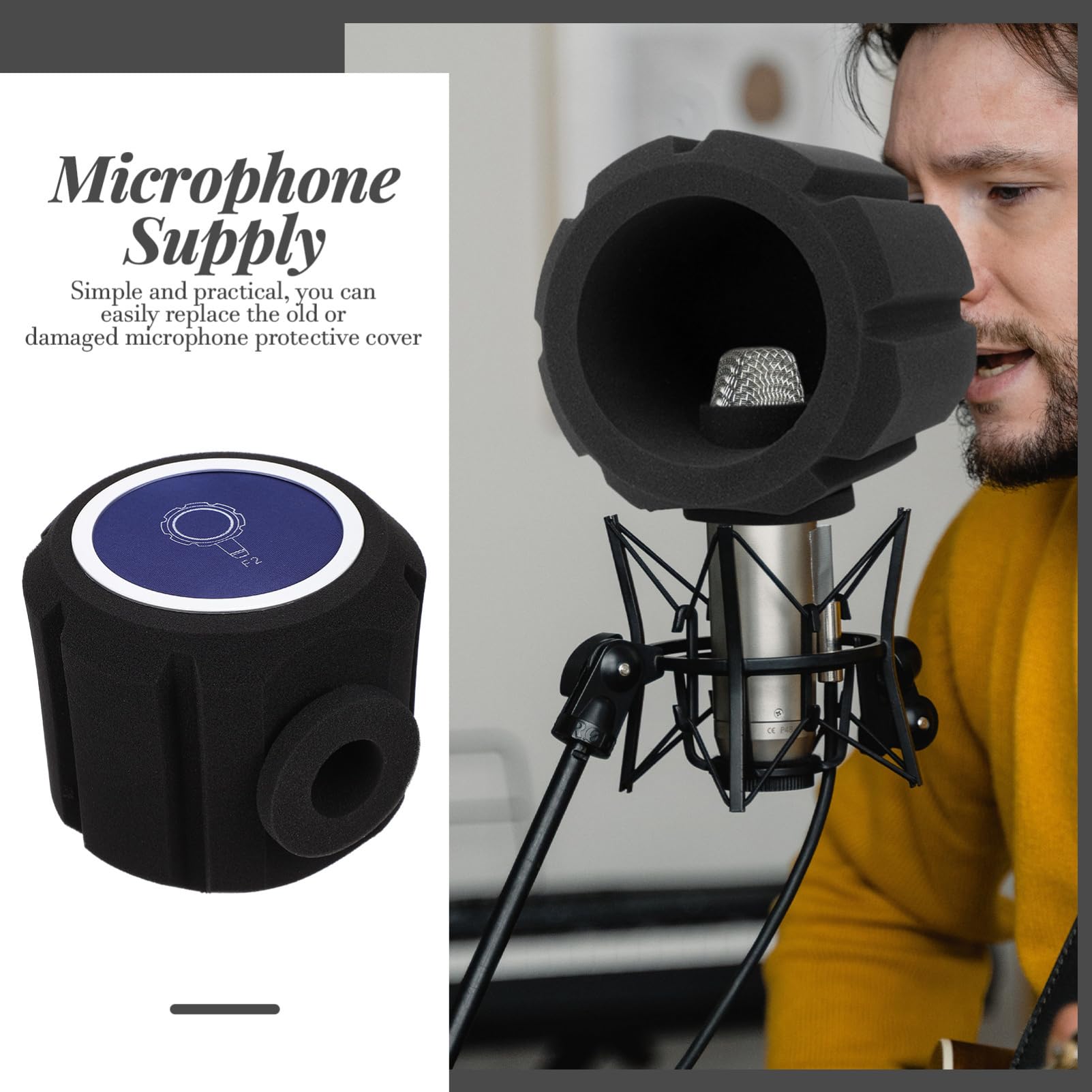 ibasenice Cubierta De Micrófono De Aislante Funda Protectora Para Micrófonos Previene Salpicaduras y Compatible
