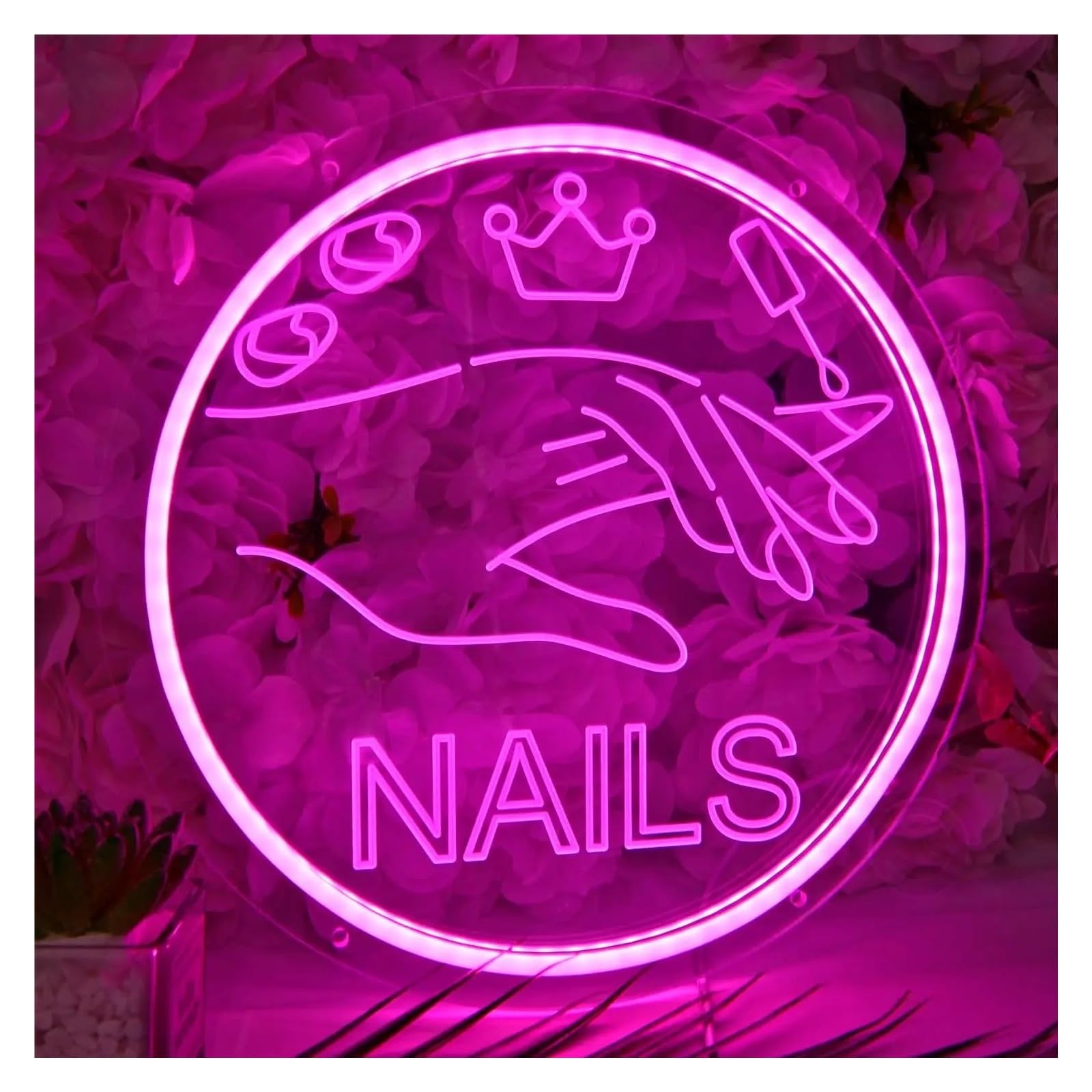 LEMST Signs Lamp Nails Neon Sign USB Powered LED Light for Spa Beauty Salon Studio Bedroom Decoration Business Stores 30X30cm/11.81X11.81in