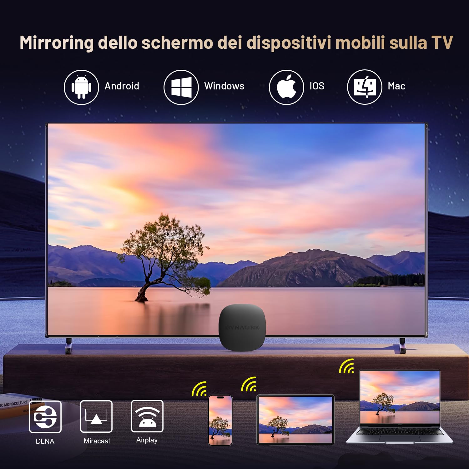 Kinhank TV Box, Smart TV Box 4K HDR10+ UHD, GTV OS, Audio Dolby, Compatibile con Netflix, 2GB+16GB, mirroring dello schermo, lettore multimediale in streaming Voice Assistente WiFi 2.4G+5G, BT5.0