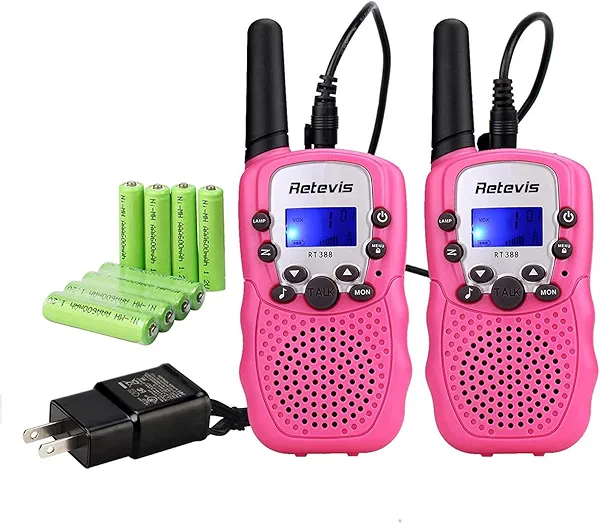 Retevis RT388 Walkie Talkies Rechargeable, 2 Way Radio Long Range, VOX, Keypad Lock, Girs Toys for 6-12 Year Old, Toy Walkie Talkies for Camping Hiking