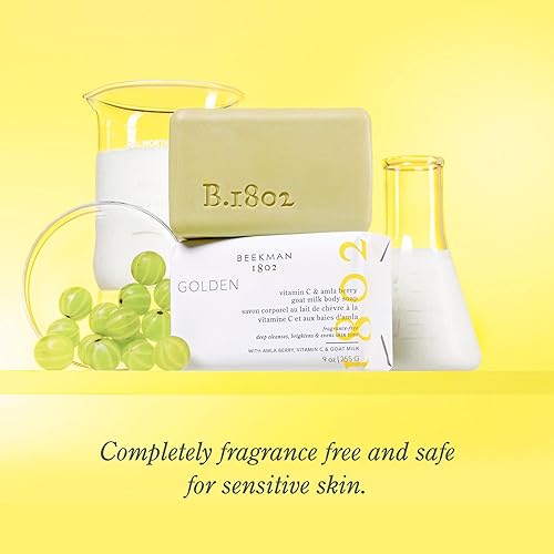 Miniatura 4 de Beekman 1802 - Jabón de barra corporal de leche de cabra pura - Barra de jabón de leche de cabra con triple molida jabón sin fragancia y gel