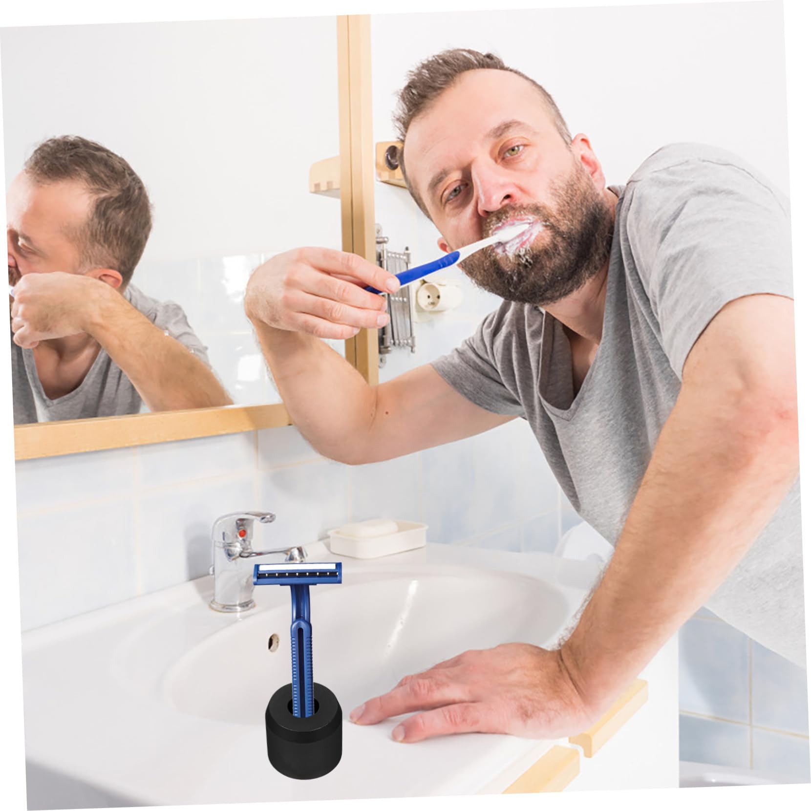 Healeved 3pezzi Per Rasoio Base Per Rasoio Design Per Organizzazione Per Mantenere Lavabo