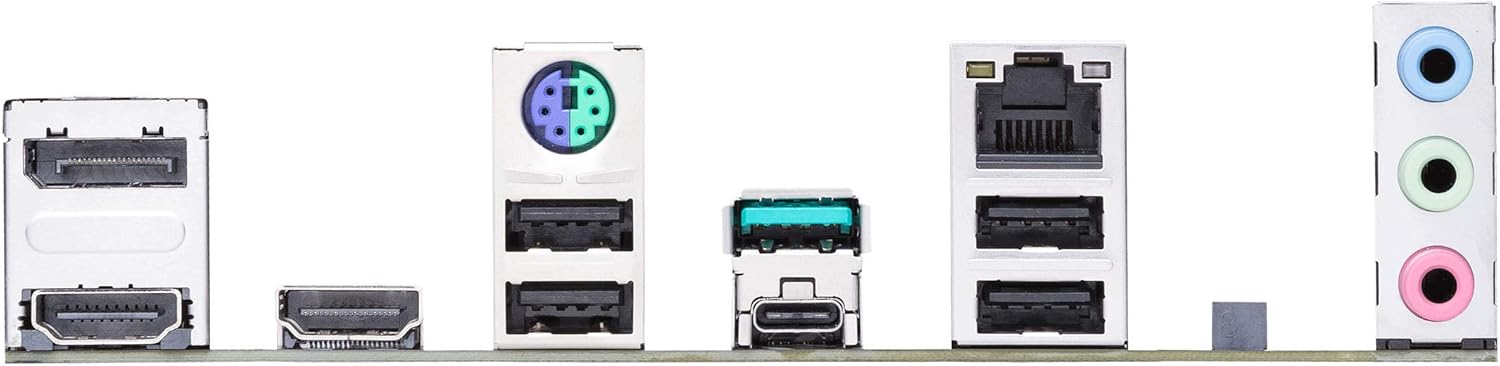 Rear I/O panel of ASUS Prime B560M-A Motherboard with various ports