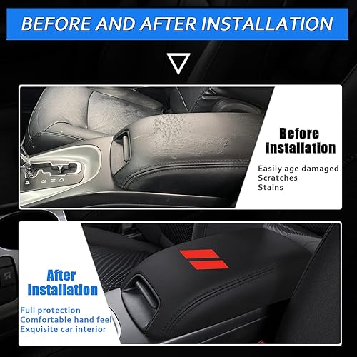 Miniatura 2 de Funda para reposabrazos de consola central de automóvil para Dodge Journey 2011 2012 2013 2014 2015 2016 2017 2018 2019 2020 cuero antiarañazos