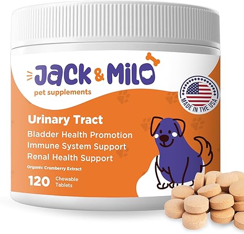 Jack & Milo Suplemento orgánico de arándano para perros, incontinencia urinaria del perro, control de riñones y vejiga, arándano y antioxidantes,