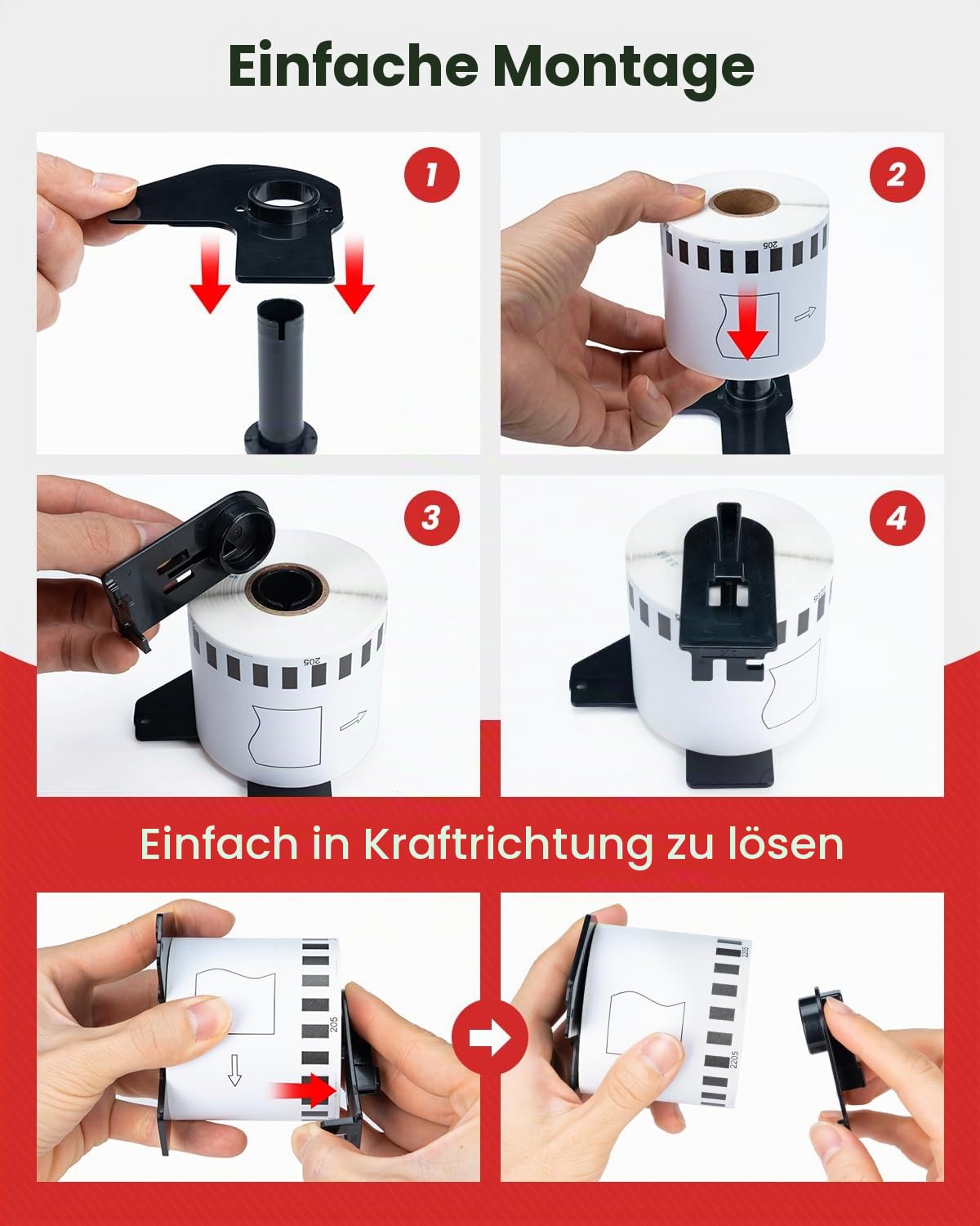 DK-22205 Endlosetiketten 62mm x 30,48m Etikettenrolle 10 Etiketten