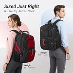 YOREPEK Sac à dos de voyage, extra grand 50L Sacs à dos pour ordinateur portable pour hommes, Sac à dos imperméable College 17 Ordinateur de pouce, noir