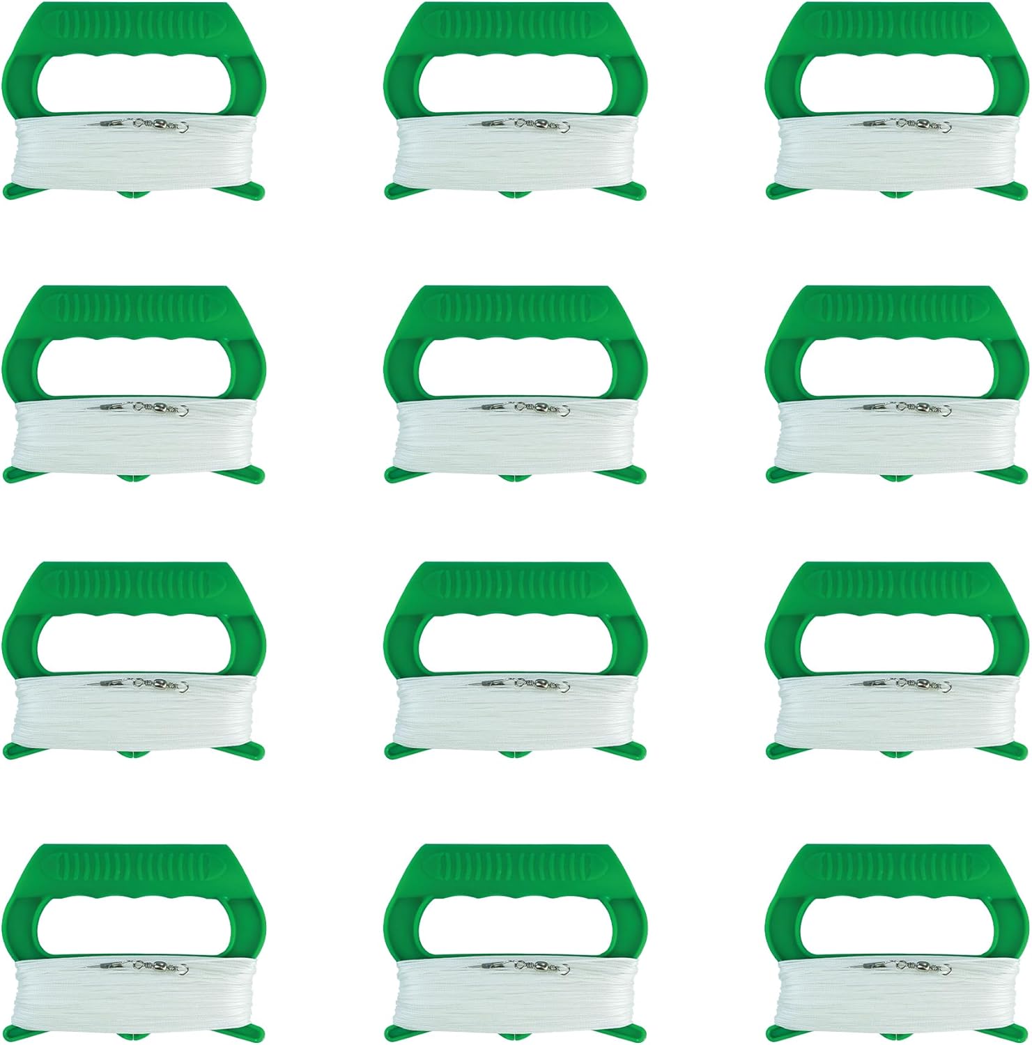 In the Breeze 3452 — 50 LB x 300' Braided Kite Line on Green Handle - 12 PC - Kite Line Multi-Pack Great for Events, Classrooms