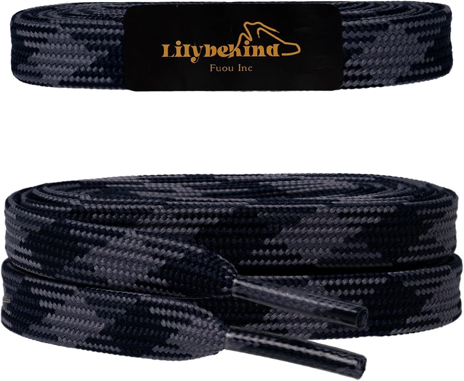 WOMGKDA 5/16 Inch 51 Inch Colored Flat Replacement Shoelaces for Sneakers Casual Shoes, Navy Grey