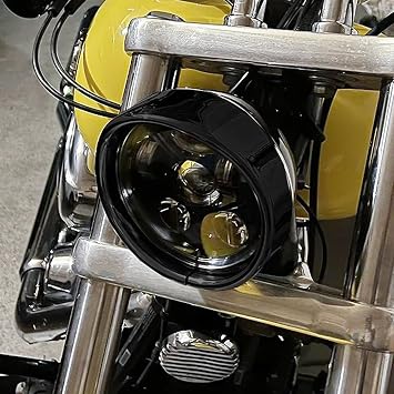 5.75 Inch Visor Headlight Trim Ring 5 3/4 Head Lamp Decorative Ring Fit for Harley Sportster 883 1200 Forty Eight Dyna Softail Black