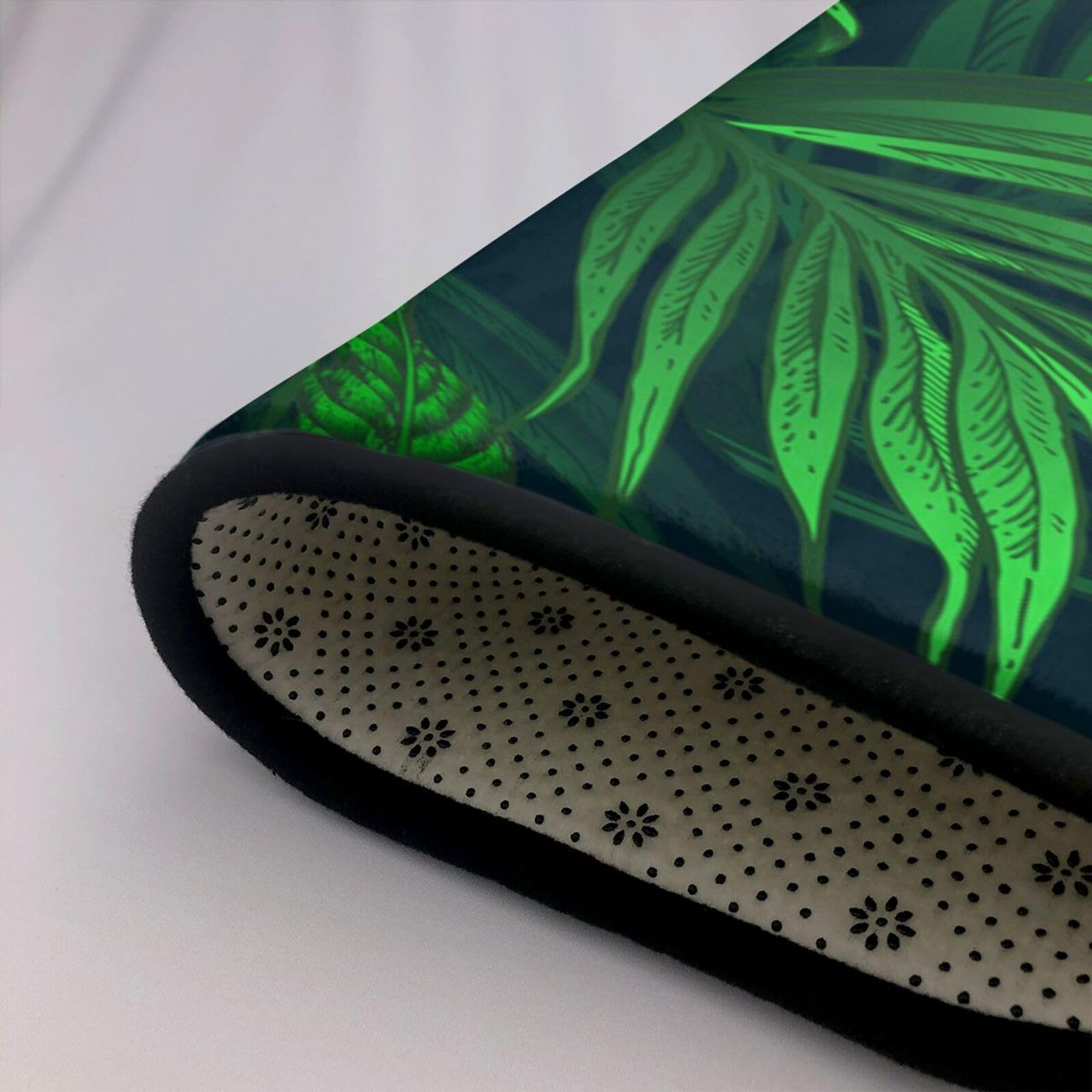 Plante Tropicale Verte imprimée, Tapis de Sol antidérapant pour Salon et Chambre, 208 x 148 cm