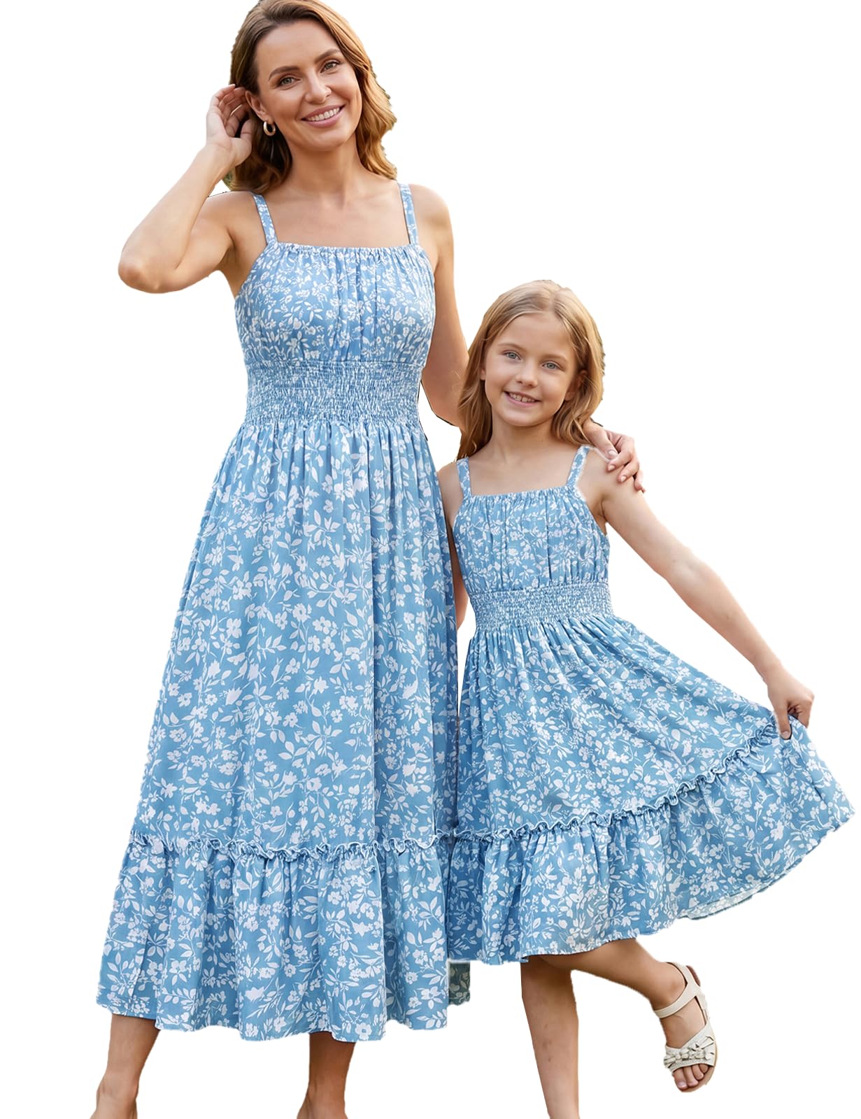 GRACE KARIN Mutter Tochter Kleider Blumen Sommerkleid Familien Outfits