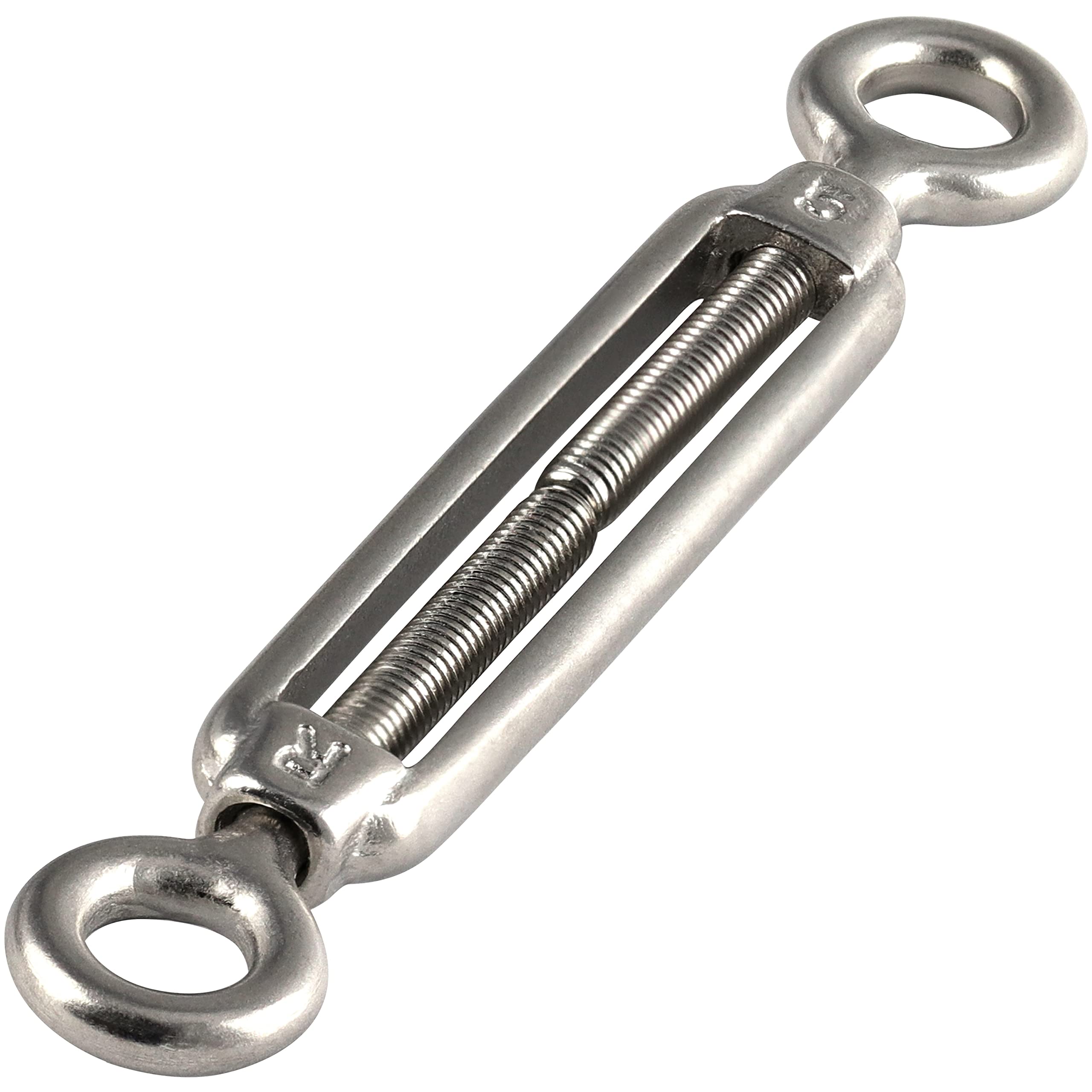 Spannschloss Auge - Auge M12 aus Edelstahl A4 V4A (5 Stück) ähnl. DIN 1480 Spannschlösser Wantenspanner Drahtspanner Spannschraube Seilspanner