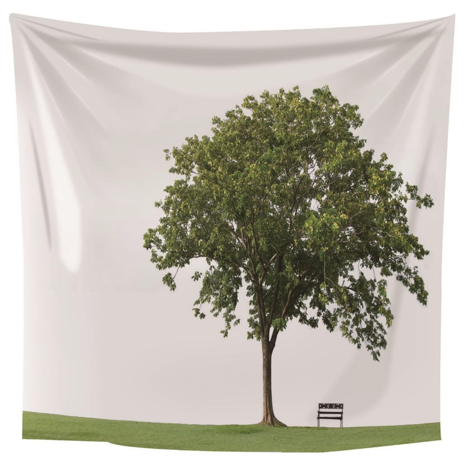 Lieson Arazzo Decorativo, Arazzi da Parete Camera da Letto 260x240CM Grande Albero Tappeto Muro Camera da Appendere Alla Parete Per Decorazione Della Casa, Verde Bianco