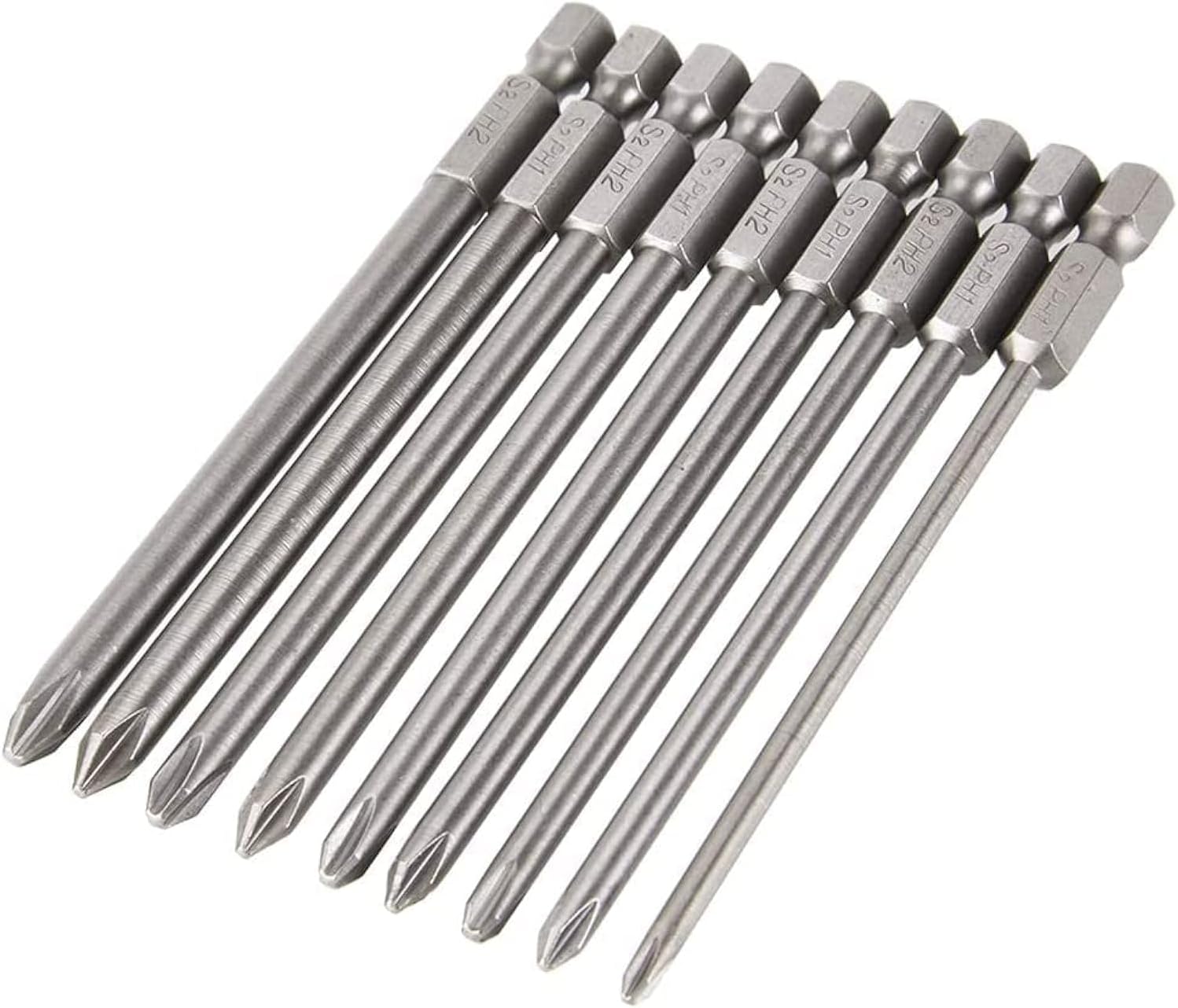 Yakamoz 9pcs 4-Inch Magnetic Long Hex Cross Phillips Screw Head Screwdriver Bits Electric Screwdriver Set
