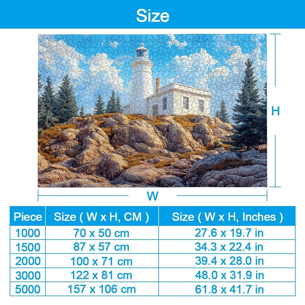 Puzzle 2000 Piezas, Puzzle Faro de Madera para Adultos, Regalos -2420