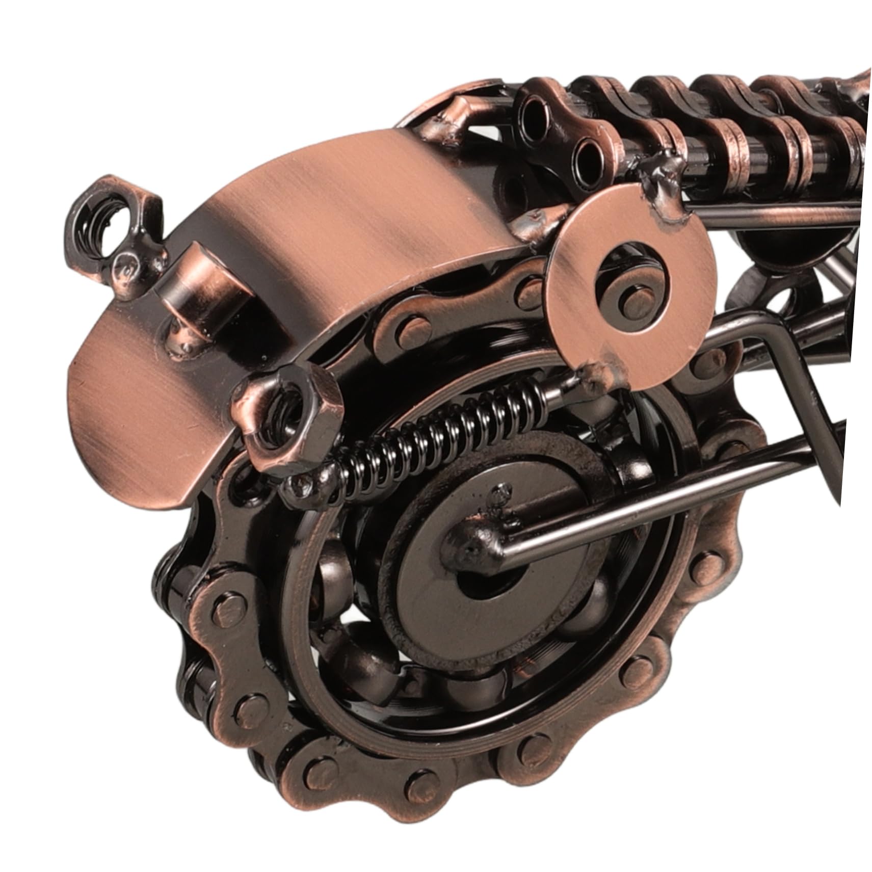 Motorrad Skulptur aus Eisenlegierung im Vintage Stil Dekoratives Kunsthandwerk Robust und Leicht Beschädigt als Schreibtisch oder Wohnzimmerschmuck