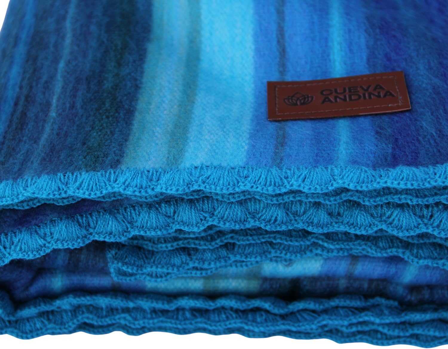 Alpaca Wool Blanket Throw - Beautiful & Warm, 80 x 60 inches, Ultra-Soft, Hypoallergenic and Breathable. (Celeste) - Image 2