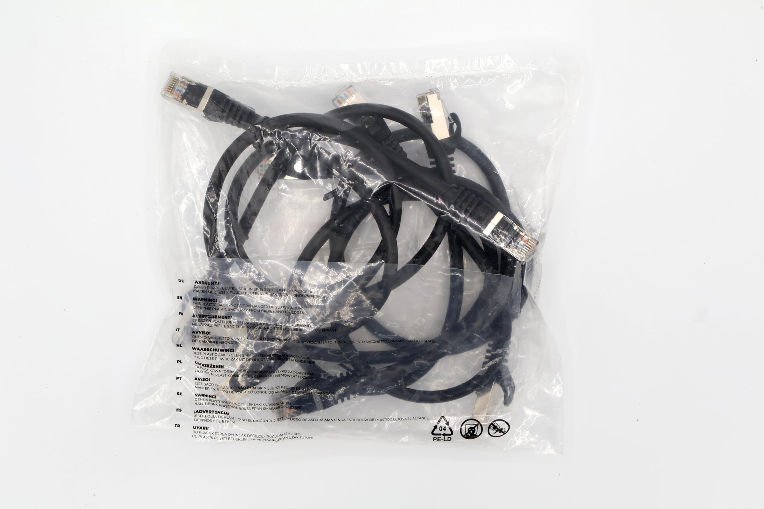 1aTTack.de 0,5m - noir - 5 pièces - Câble Réseau Ethernet Cat.7 Cat 7 10 GB/s SFTP PIMF LSZH - RJ45 Ethernet Switch LAN DSL Routeur Modem - 3