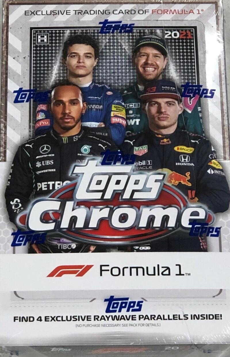 2021 Topps Formula 1 Chrome Racing Hobby Box (18 Packs/4 Cards: 7 Refractors)